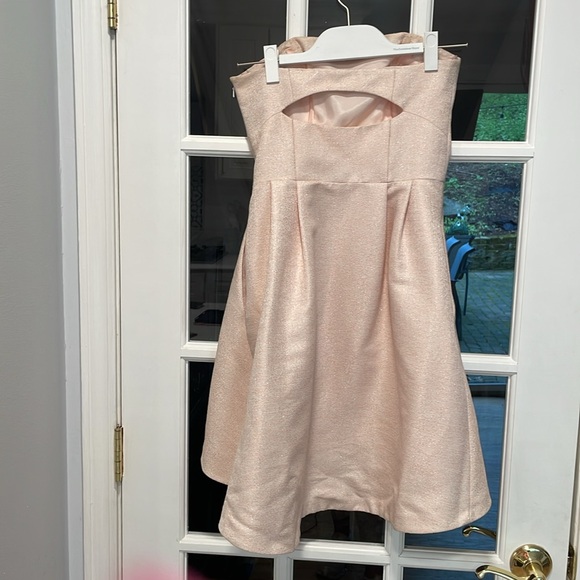 Sweet pale pink strapless dress with pockets size 2 - Picture 2 of 5